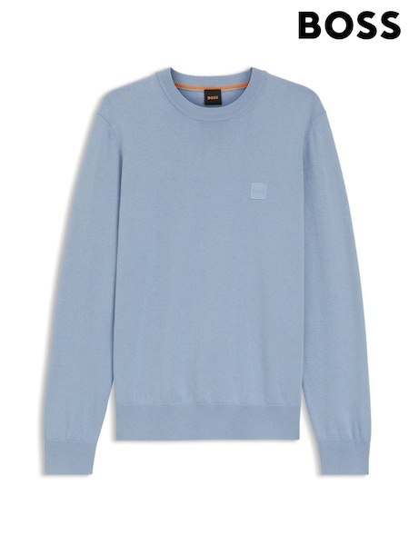 BOSS Blue Kanovano Crew Neck Logo Sweat Top (W23174) | £119