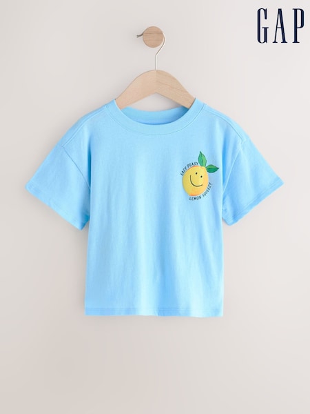 Gap Blue Lemon Relaxed Graphic Short Sleeve Crew Neck T-Shirt (4-13yrs) (W23192) | £12