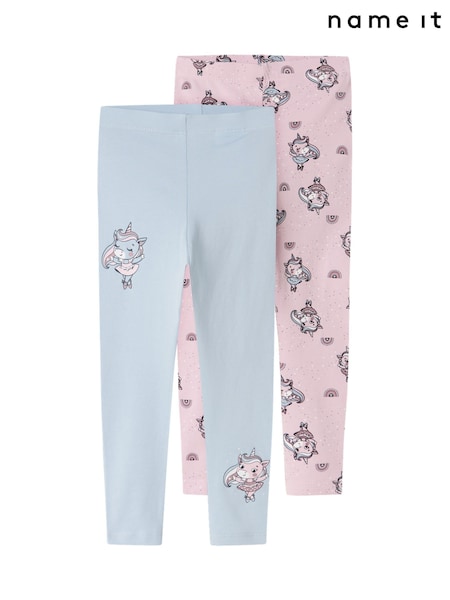 Name It Blue Unicorn Print Leggings 2 Pack (W23200) | £20