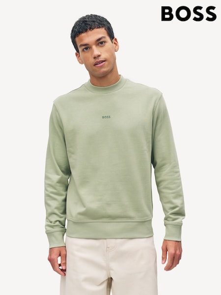 BOSS Green Regular Fit Logo Crew Neck Sweat Top Jumper (W23224) | £119