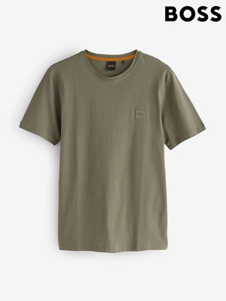 BOSS Dark Green Relaxed Fit Tales Logo T-Shirt (W23227) | £45