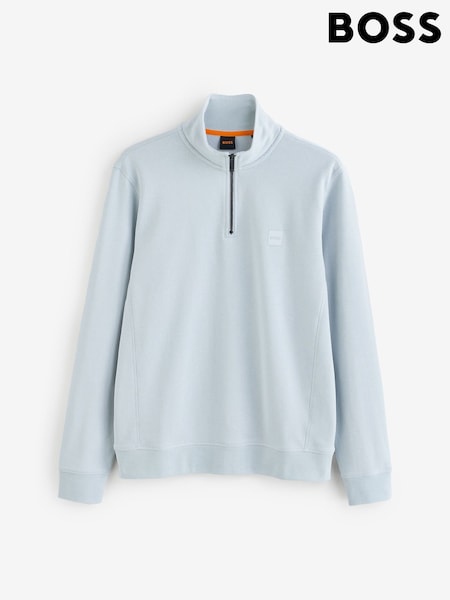 BOSS Blue Chrome Zetrust Quarter Zip Sweat Top Jumper (W23239) | £129