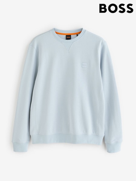 BOSS Grey Westart Crew Neck Logo Sweat Top Jumper (W23247) | £99