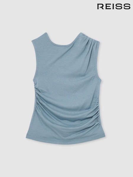 Reiss Blue Jasmine Ruched Jersey Vest (W23258) | £26