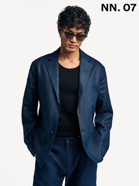 NN.07 Blue Timo Single Breasted Unlined Suit Jacket (W23263) | £350