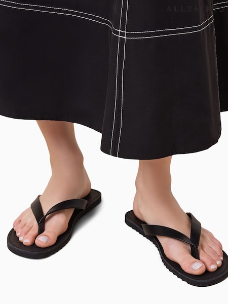 AllSaints Black Sydney Sandals (W23293) | £99