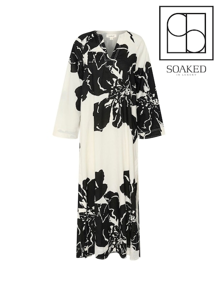 SLJoanne Maxi Long Sleeve Kaftan 100% Cotton Dress (W23309) | £100