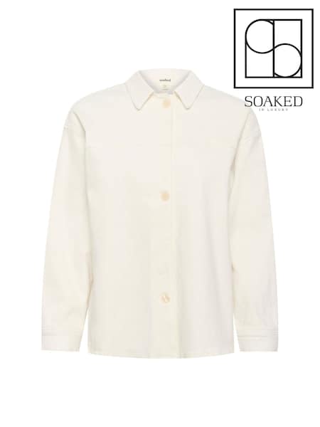 Soaked in Luxury SLSelino Long Sleeve White Shirt (W23328) | £110