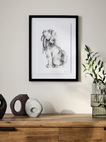 Black White Sketched Cockapoo Walkies Wall Art (W23347) | £20