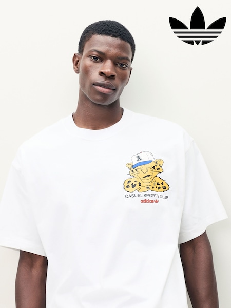 adidas Originals White 100% Cotton T-Shirt (W23423) | £30