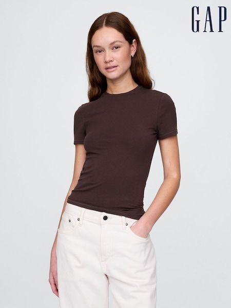 Gap Dark Brown CloseKnit Jersey T-Shirt (W23457) | £14