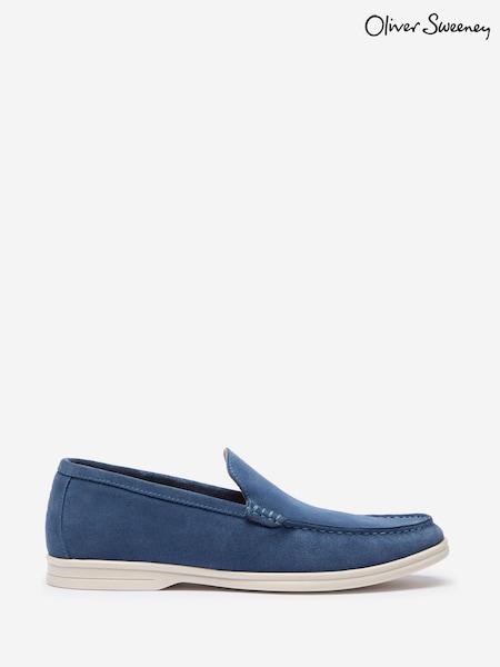 Oliver Sweeney Blue Suede Moccasin Loafers (W23472) | £159