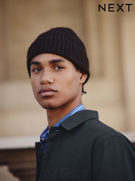 Chocolate Brown Beanie Hat (W23489) | £12
