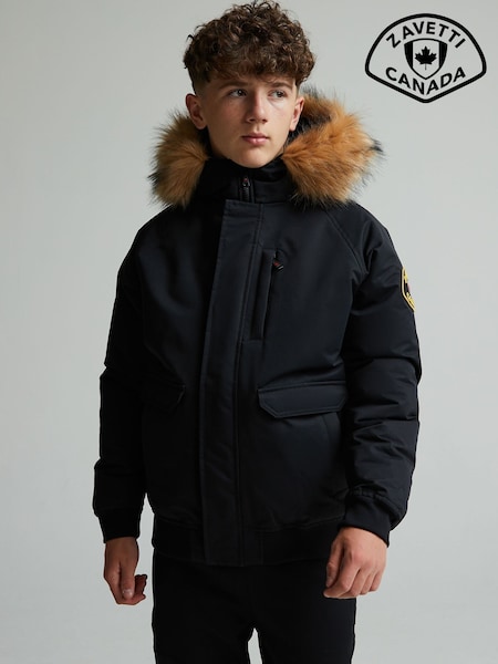 Zavetti Canada Junior Abelli Puffer Black Bomber Jacket (W23498) | £90