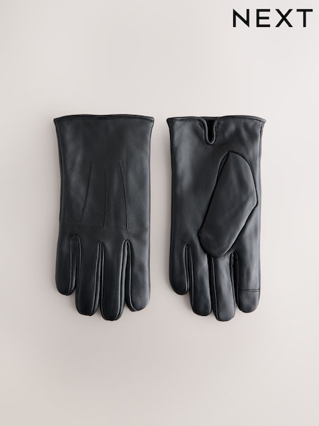 Black Leather Gloves (W23504) | £22