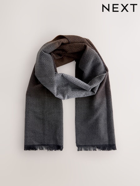 Monochrome Zigzag Ombre Scarf (W23511) | £14