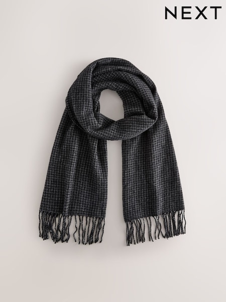 Grey Check Smart Woven Scarf (W23522) | £32