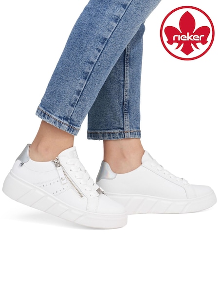 Rieker Womens Zipper Sport White Shoes (W23655) | £80