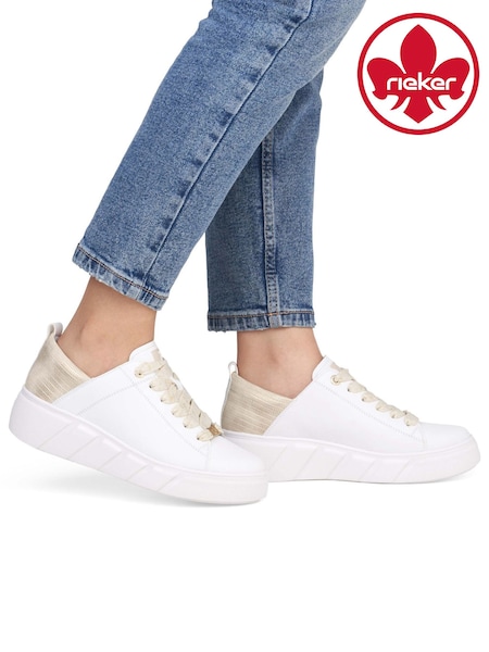 Rieker Womens Sport Lace-up White Shoes (W23660) | £75