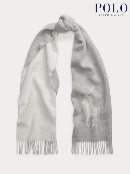Polo Ralph Lauren Grey Polo Oblong Scarf (W23682) | £145