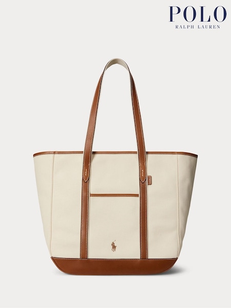 Polo Ralph Lauren Natural Medium Canvas Tote (W23711) | £265