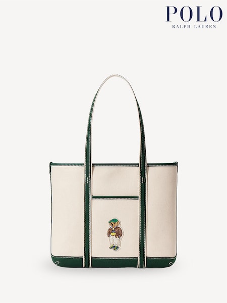 Polo Ralph Lauren Natural Canvas Bear Small Tote (W23722) | £265