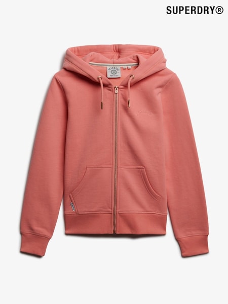 Superdry Dark Pink Essential Logo Zip Hoodie (W23739) | £50