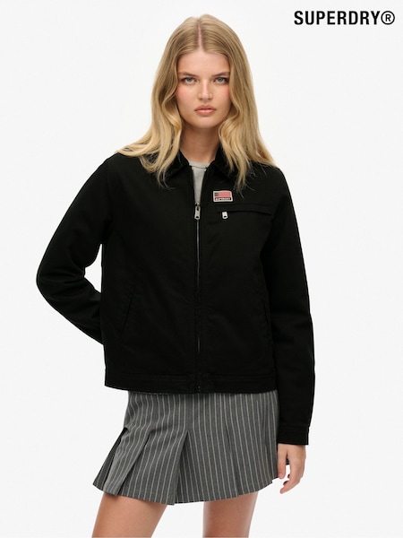 Superdry Black Cord Collar Quilt Ranch Jacket (W23752) | £80
