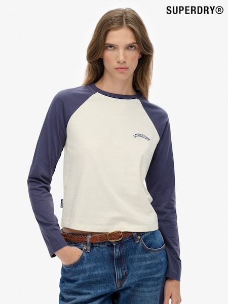 Superdry Mariner Navy/Desert Bone OW Essential Logo Baseball Top (W23782) | £27