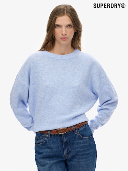 Superdry Blue Slouchy Crew Neck Jumper (W23805) | £50