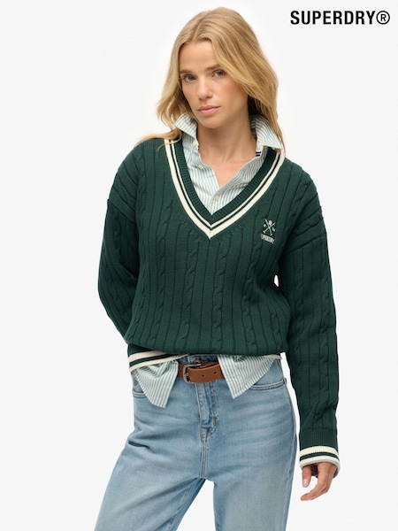 Superdry Green Cricket Club Jumper (W23819) | £50