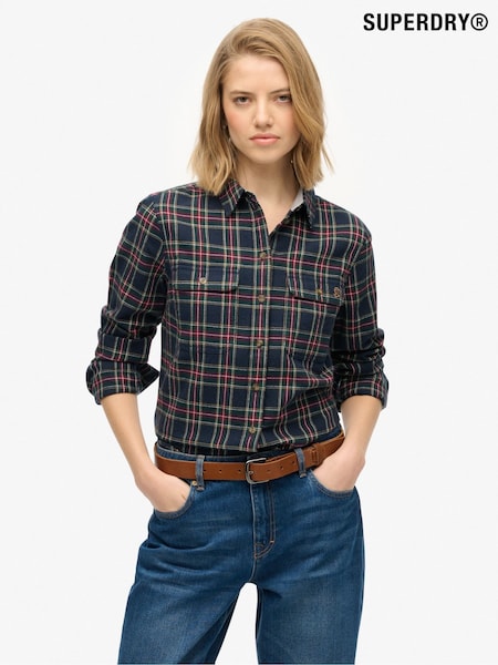 Superdry Blue Lumberjack Check Flannel Shirt (W23825) | £40