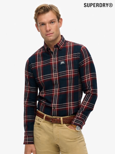 Superdry Blue Long Sleeve Cotton Lumberjack Shirt (W23840) | £50