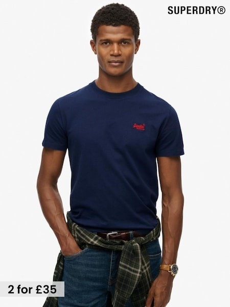Superdry Atlantic Navy Essential Logo Embroidery T-Shirt (W23851) | £20