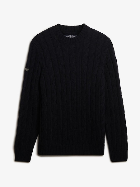 Superdry Blue Jacob Cable Knit Jumper (W23901) | £60