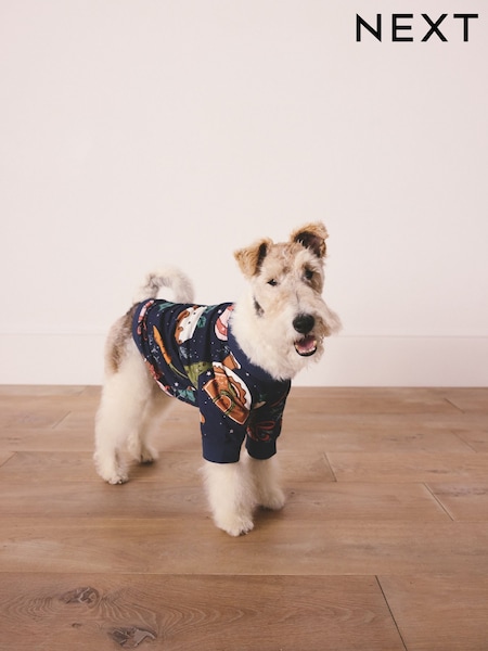 Christmas Navy Cookie Cutter Pet Pyjama T-Shirt (W23931) | £14
