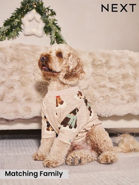 Oatmeal Hamish The Highland Cow Matching Family Christmas Cosy pet Pyjamas (W23937) | £14