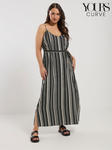 Yours Curve Black Beaded Cami Dress (W23964) | £34