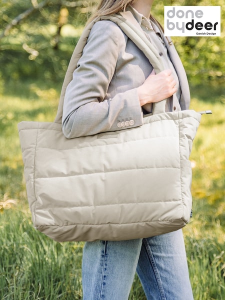 Done by Deer Natural Quilted Changing Tote Bag (W24048) | £50