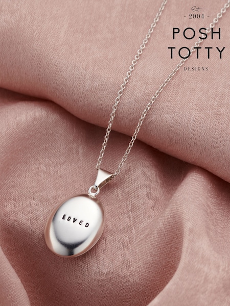 Small Personalised Oval Locket Necklace By Posh Totty Designs (W24123) | £85