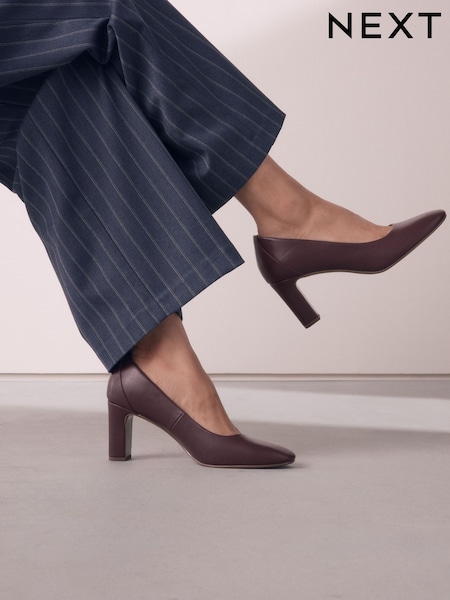 Berry Red Forever Comfort® Round Toe Block Court Heels (W24160) | £32