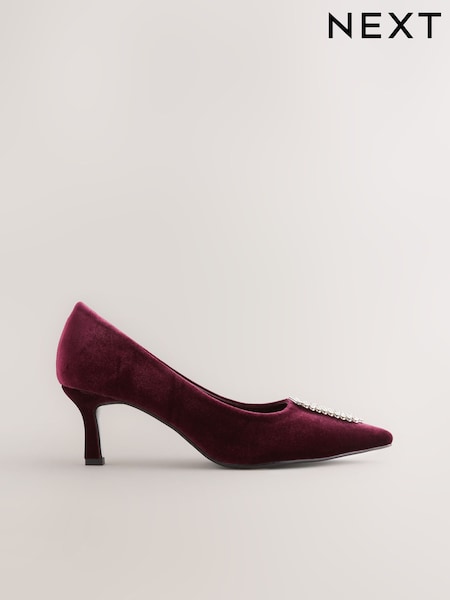 Red Velvet Forever Comfort Jewel Trim Pointed Court Heels (W24169) | £45