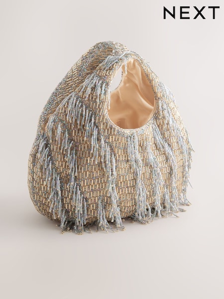 Silver Sparkle Hand Held Bag (W24215) | £54