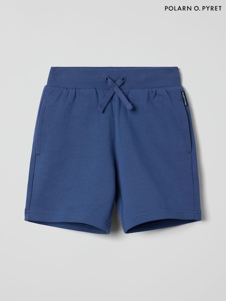 Polarn O Pyret Blue 100% Organic Cotton Jersey Shorts (W24242) | £18