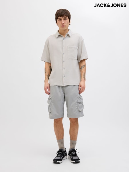 JACK & JONES Grey Technical Cargo Shorts (W24285) | £30