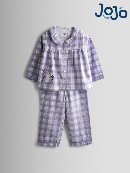 JoJo Maman Bébé Lilac Bunnny Bunny Character Woven Classic Pyjamas (W24291) | £22