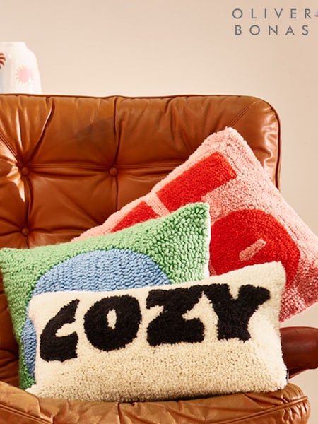 Oliver Bonas White Cozy Tufted Cushion Cover (W24306) | £27
