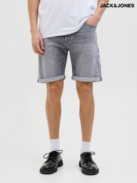 JACK & JONES Grey Regular Fit Denim Shorts (W24333) | £28