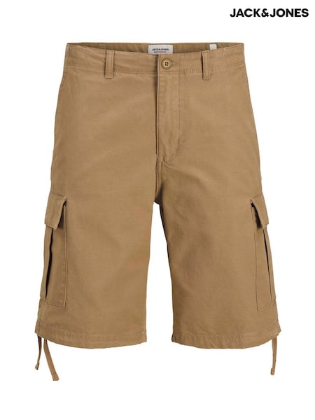 JACK & JONES Brown Regular Fit Cargo 100% Cotton Shorts (W24340) | £30