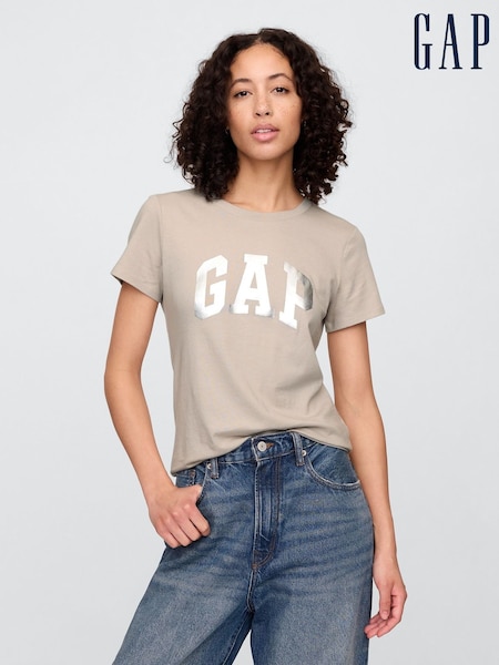 Gap Grey Vintage Logo Crewneck T-Shirt (W24367) | £14